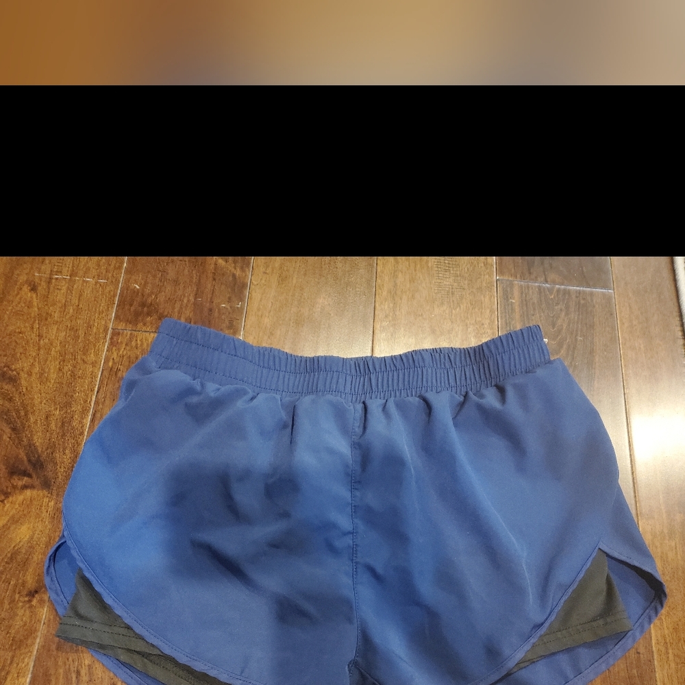 SHEIN Navy Blue Athletic Shorts With Build In Biker Shorts In Black Running